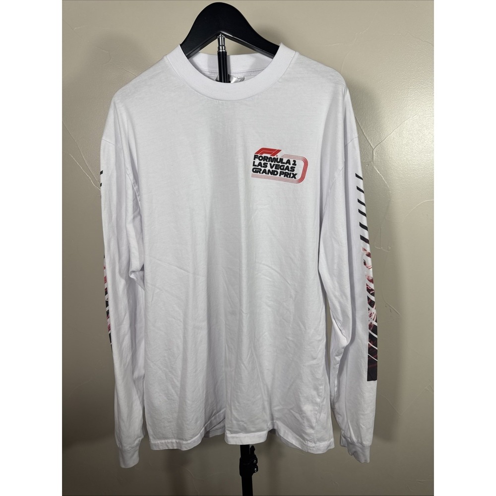 Formula 1 Shirt Mens L White Las Vegas‎ Grand Prix Racing Circuit Graphic Tee F1